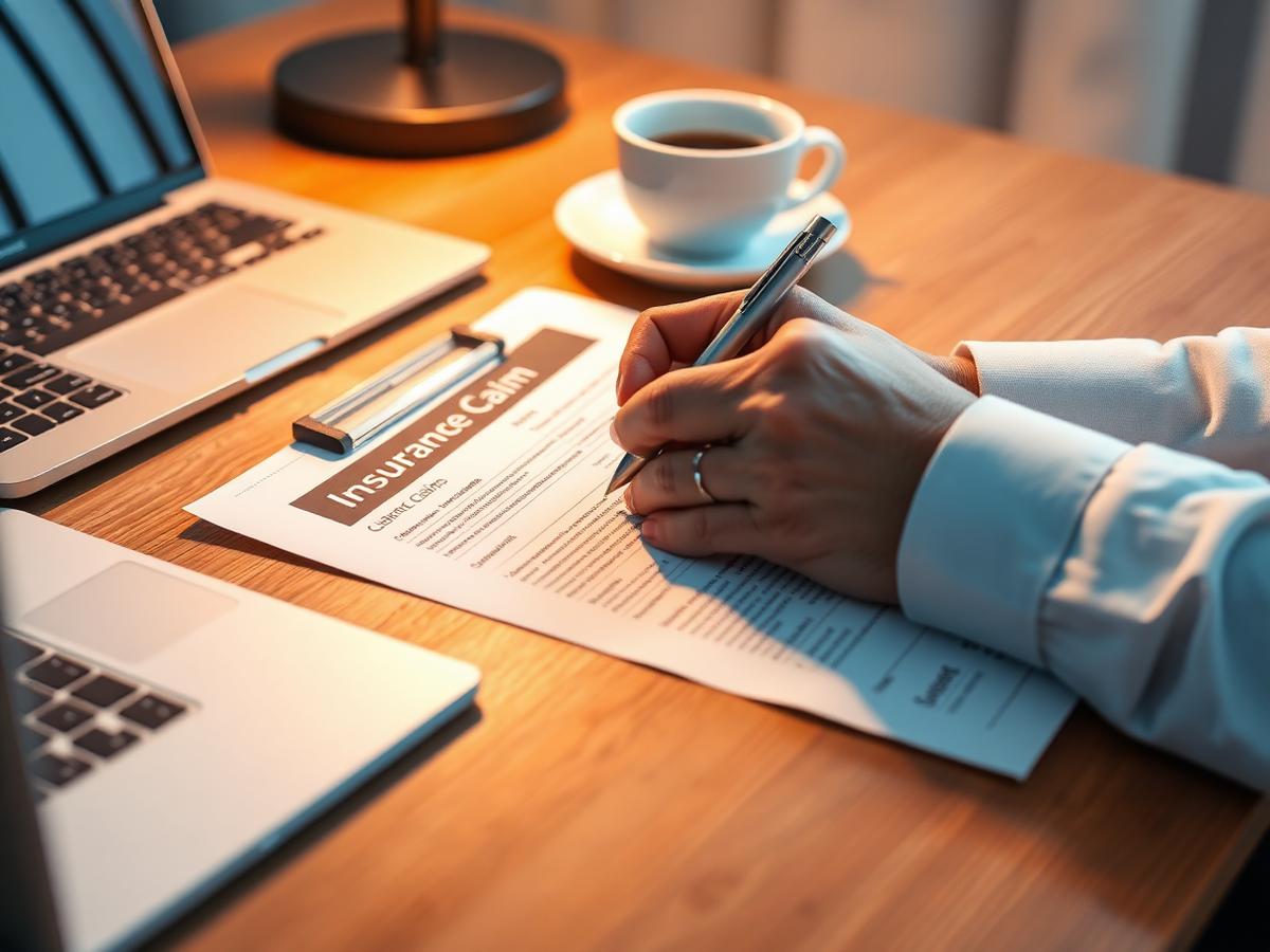 Homeowner completing insurance paperwork